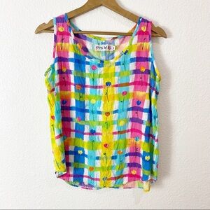Jams World - Vintage Colorful Floral Tank Top Size M